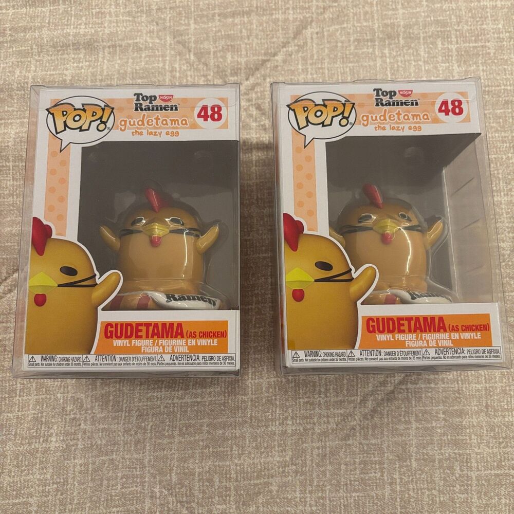 Funko Pop Top Ramen Gudetama as Chicken 48 Sanrio Nissin Vinyl Figures Lot of 2